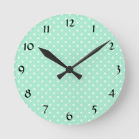 Magic Mint and White Polka Dot Pattern