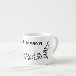 Magic Moments Cat Zoomies Playful Kitten Sketch Espresso Cup