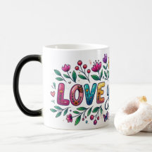 Magic Morphing Mug - Floral Sunflower "Love You Mo