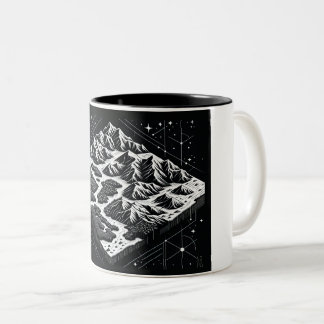 Magic Mountain Map Two-Tone Coffee Mug