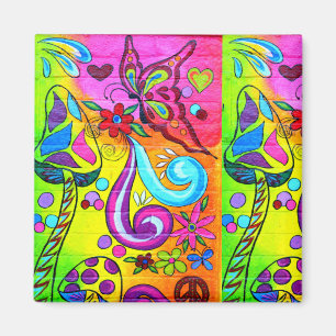 magic mushroom butterfly magnet