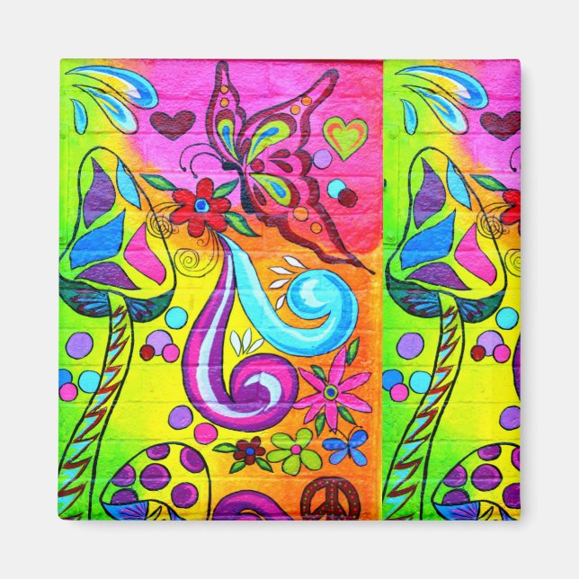 magic mushroom butterfly magnet (Front)