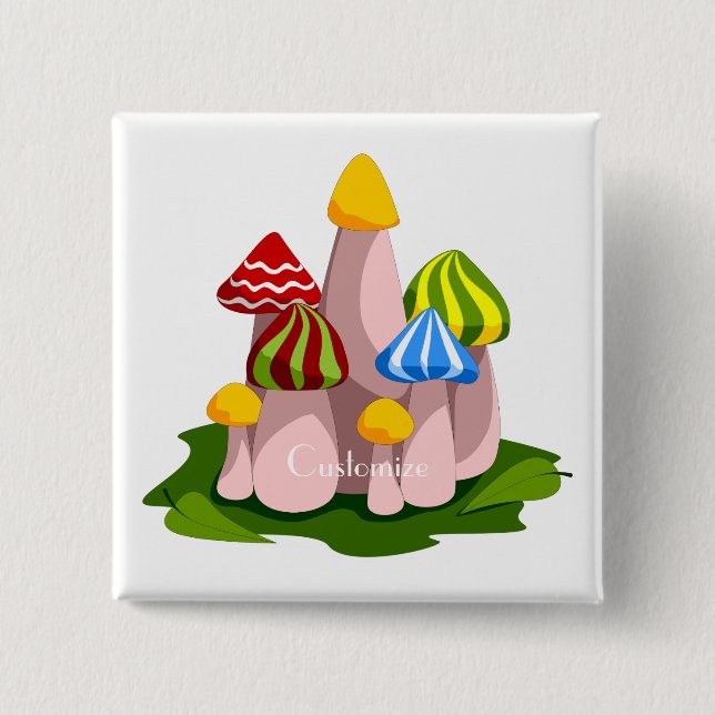 Magic Mushroom Cathedral Thunder_Cove 15 Cm Square Badge (Front)