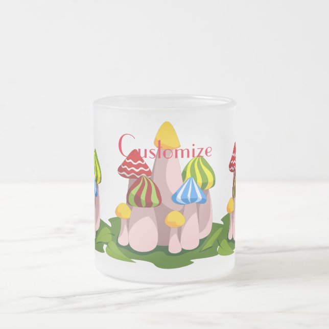 Magic Mushroom Cathedral Thunder_Cove Frosted Glass Coffee Mug (Center)