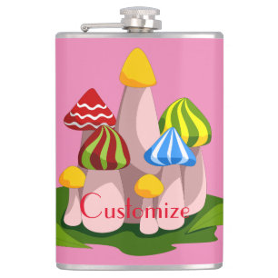 Magic Mushroom Cathedral Thunder_Cove Hip Flask