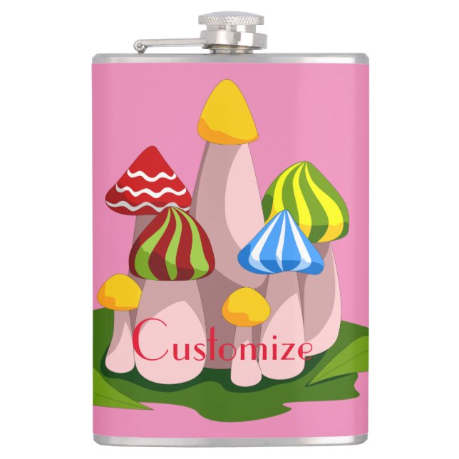 Magic Mushroom Cathedral Thunder_Cove  Hip Flask (Front)