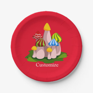 Magic Mushroom Cathedral Thunder_Cove Paper Plate