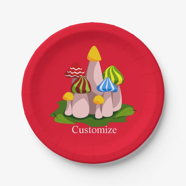 Magic Mushroom Cathedral Thunder_Cove  Paper Plate (Front)