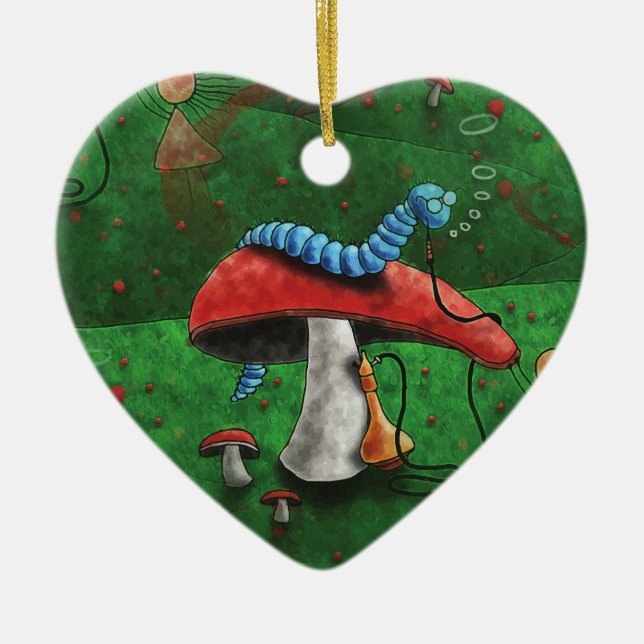 Magic Mushroom Ceramic Tree Decoration (Front)