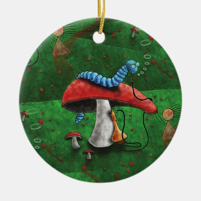 Magic Mushroom Ceramic Tree Decoration (Front)
