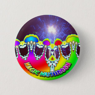magic-mushroom-fireworks 6 cm round badge