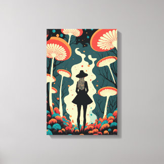 Magic Mushroom Forest Canvas Print | Trippy Art