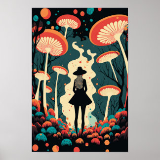 Magic Mushroom Forest Poster | Trippy Art 1