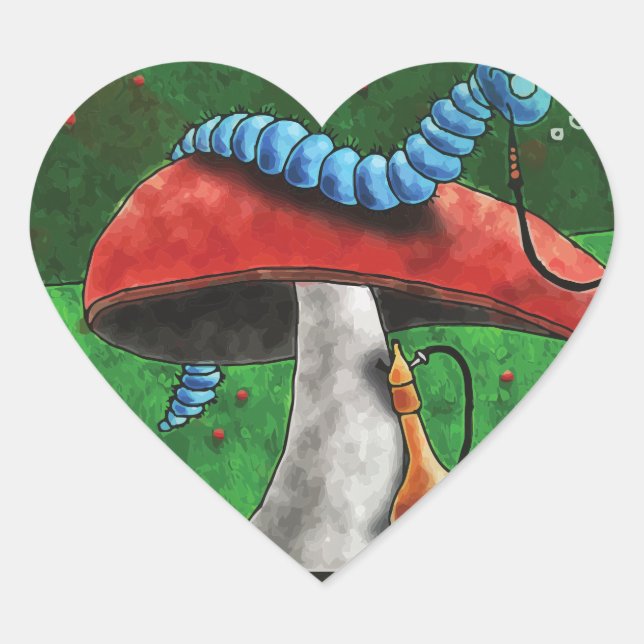 Magic Mushroom Heart Sticker (Front)