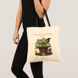 Magic Mushroom House Plato Positivity Quote Tote Bag