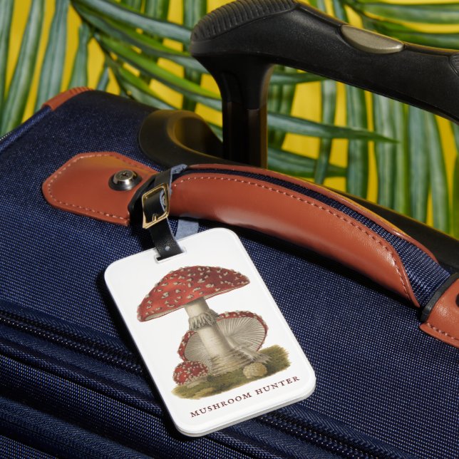 Magic Mushroom Hunter Luggage Tag (Front Insitu 1)