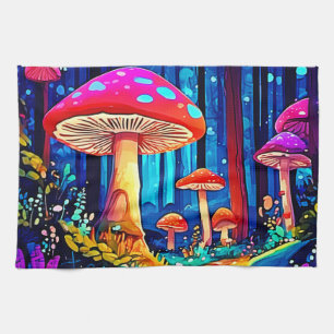 Magic Mushroom Path Design Tea Towel