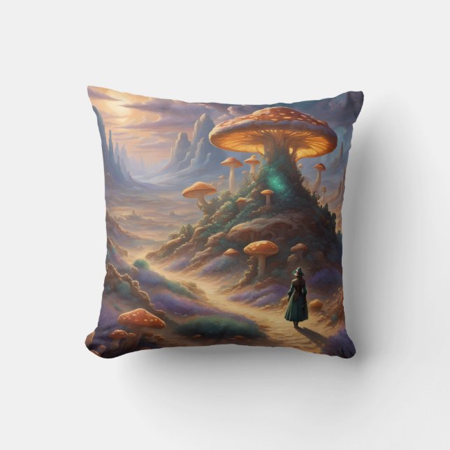 Magic Mushroom Planet  Cushion (Front)