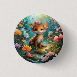 Magic mushrooms butterflies      3 cm round badge