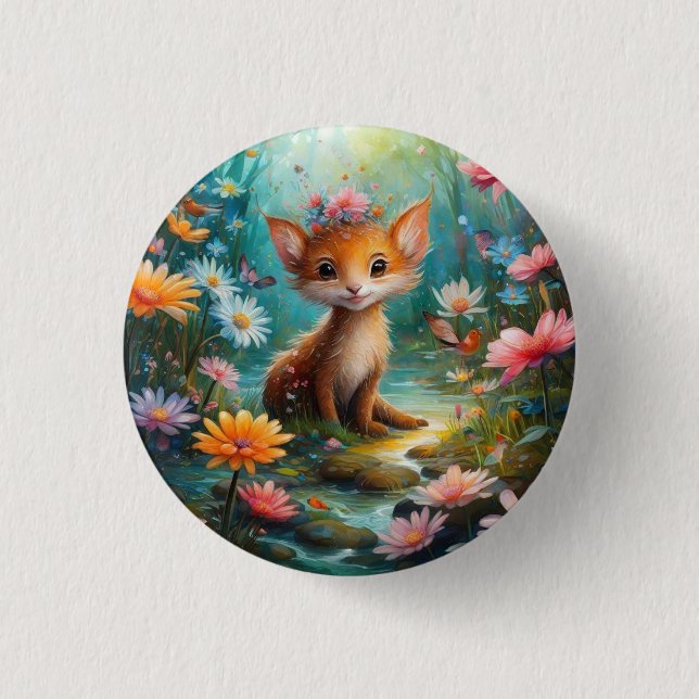 Magic mushrooms butterflies      3 cm round badge (Front)