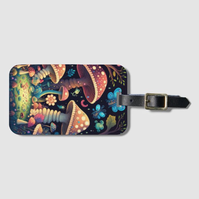 Magic mushrooms butterflies     luggage tag (Front Horizontal)