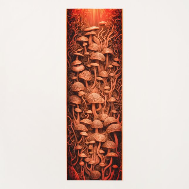 Magic Mushrooms Colourful 3d Yoga Mat (Front)