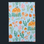 Magic Mushrooms Cute Butterflies Snails Ladybugs Tea Towel<br><div class="desc">Hope you like this whimsical pattern. Add your own text to customise it if you like. Check my shop for more matching items and other patterns. Thanks for shopping with me!</div>