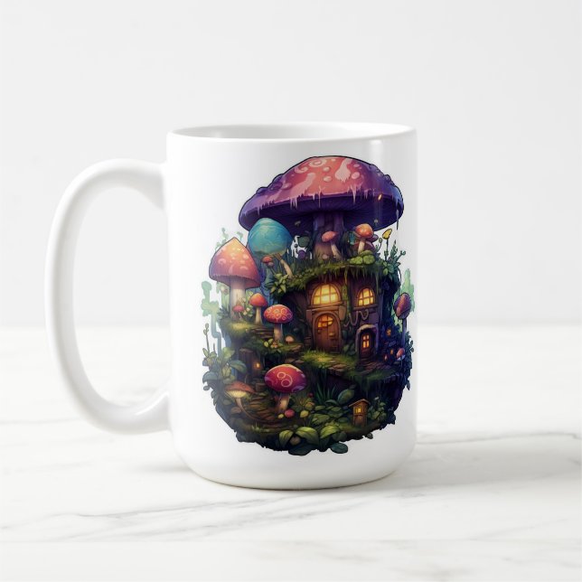 Magic mushrooms house coffee mug (Left)