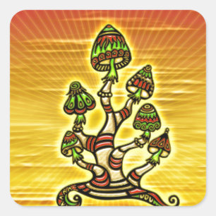Magic Mushrooms - Magic Mushrooms Square Sticker