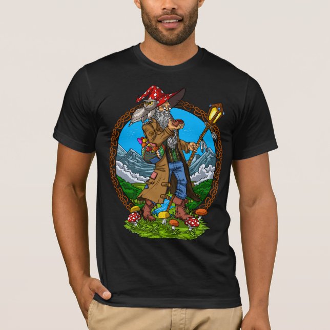 Magic Mushrooms Wizard T-Shirt (Front)