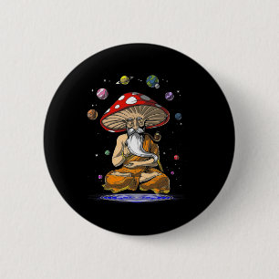 Magic Mushrooms Yoga Buddha Zen Funny Women Men Yo 6 Cm Round Badge