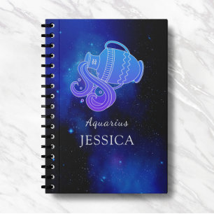 Magic Name with Zodiac sign Aquarius Notebook