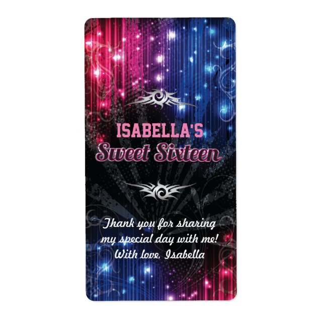 Magic Neon Glow Lights Thank You Water Bottle (Front)