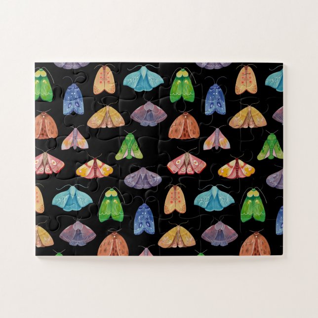 Magic night moth pattern. Mystical butterfly  Jigsaw Puzzle (Horizontal)