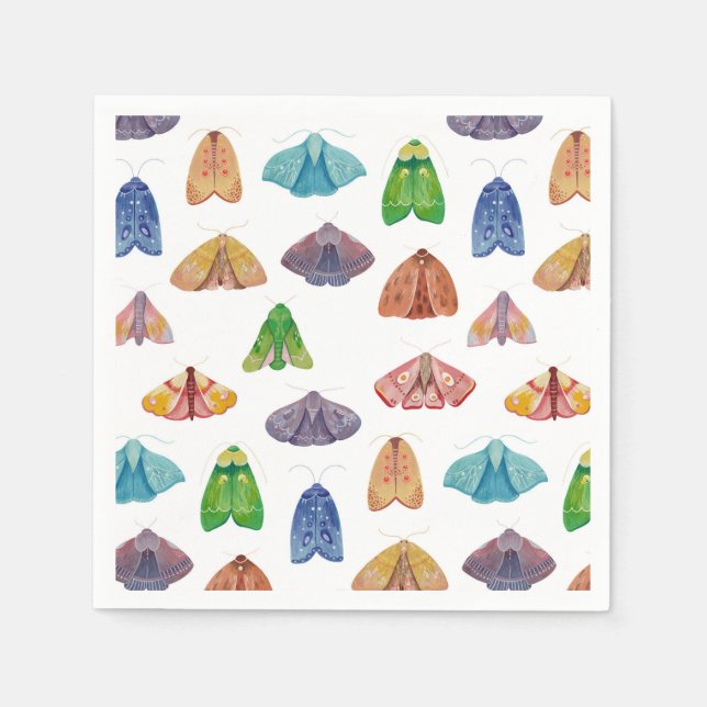 Magic night moth pattern. Mystical butterfly Napkin (Front)