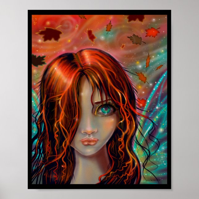 "Magic of Autumn" Fairy Fantasy Art Poster (Front)