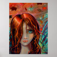 Magic of Autumn Fantasy Fairy Art 12 x 16