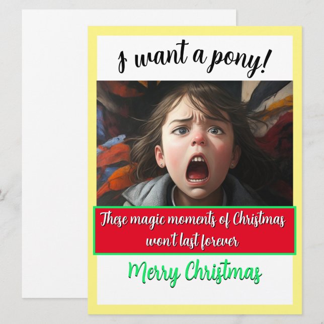 Magic of Christmas I WANT A PONY! Holiday Card (Front/Back)