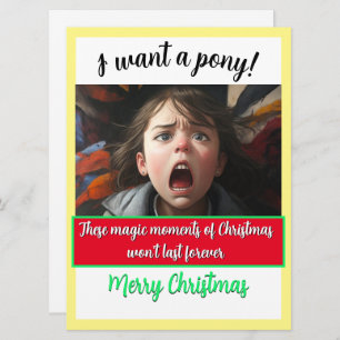 Magic of Christmas I WANT A PONY! Holiday Card