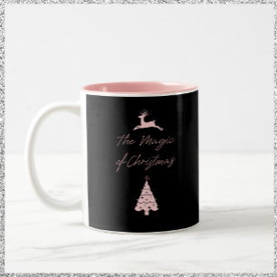 Magic of Christmas Reindeer and Tree Two-Tone Coffee Mug
