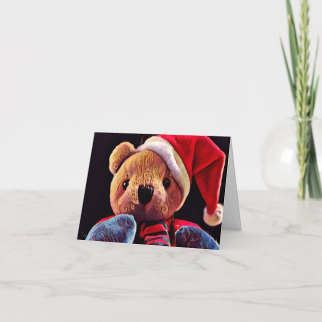 Magic of Christmas Teddy Bear Greeting Card (Front)