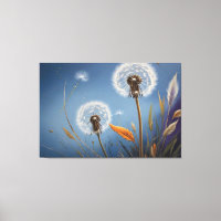 Magic of Dandelions in Nightsky AI Art Paintings
