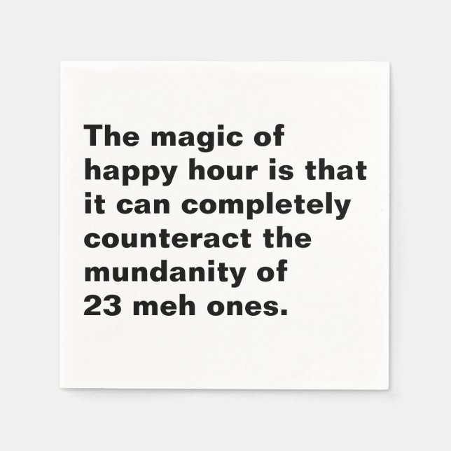 Magic of Happy Hour cocktail napkin (Front)
