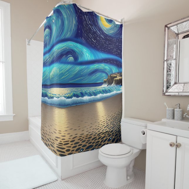 Magic of the Blue Ocean  Shower Curtain (In Situ)