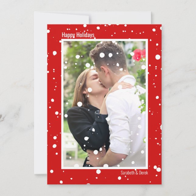 Magic of the Season Snow Christmas Greeting Photo Holiday Card (Front)