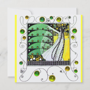 MAGIC OF THE SPRING bright green white yellow Invitation