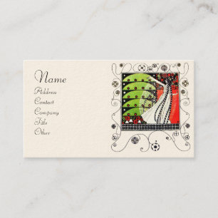 MAGIC OF THE SPRING bright red black white green Business Card