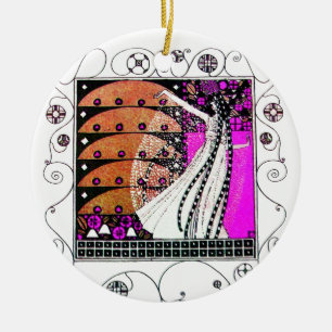 MAGIC OF THE SPRING violet brown Ceramic Tree Decoration
