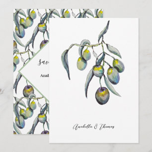 Magic Olives Watercolor Hand-painted Announcement