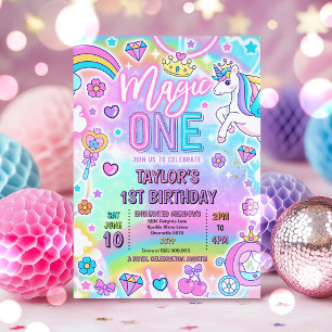 Magic One Fairytale Princess 1st Birthday Party Invitation